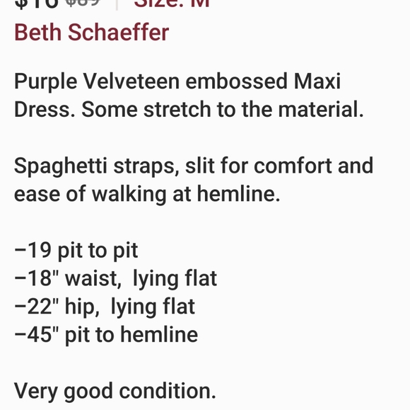 Purple Maxi Dress, Size Medium - Picture 8 of 8